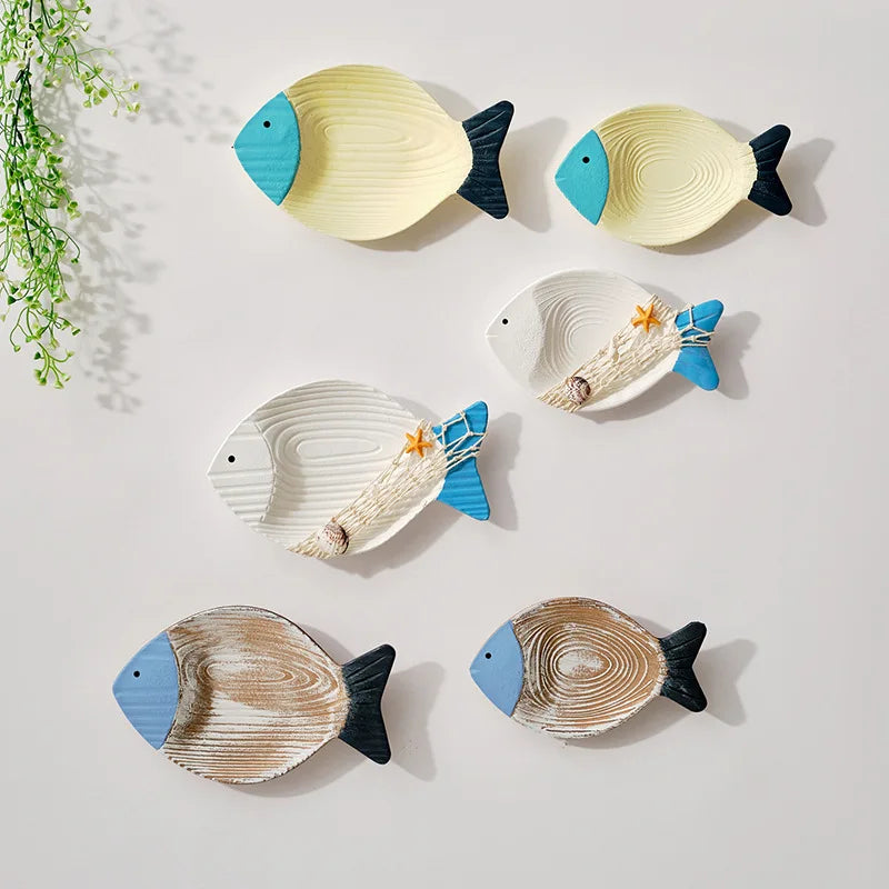 Wood Fish Nautical Beach Wall Decor