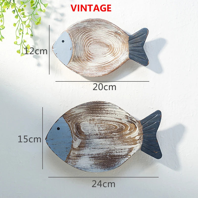 Wood Fish Nautical Beach Wall Decor