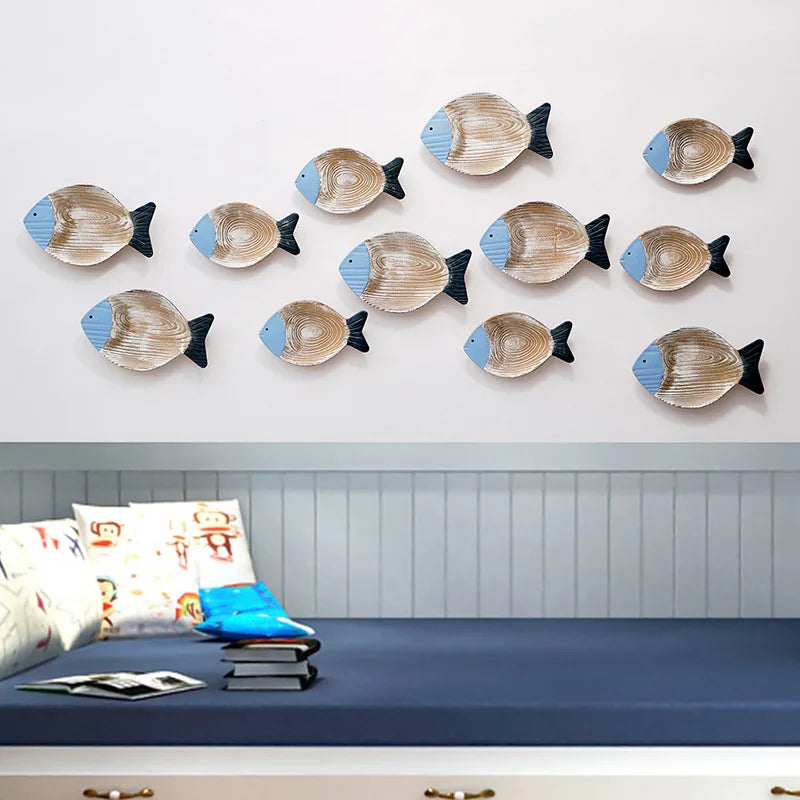 Wood Fish Nautical Beach Wall Decor
